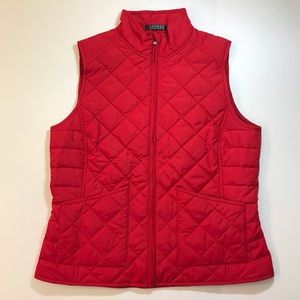 Ralph Lauren Women’s Quilted Vest Sz Large Red